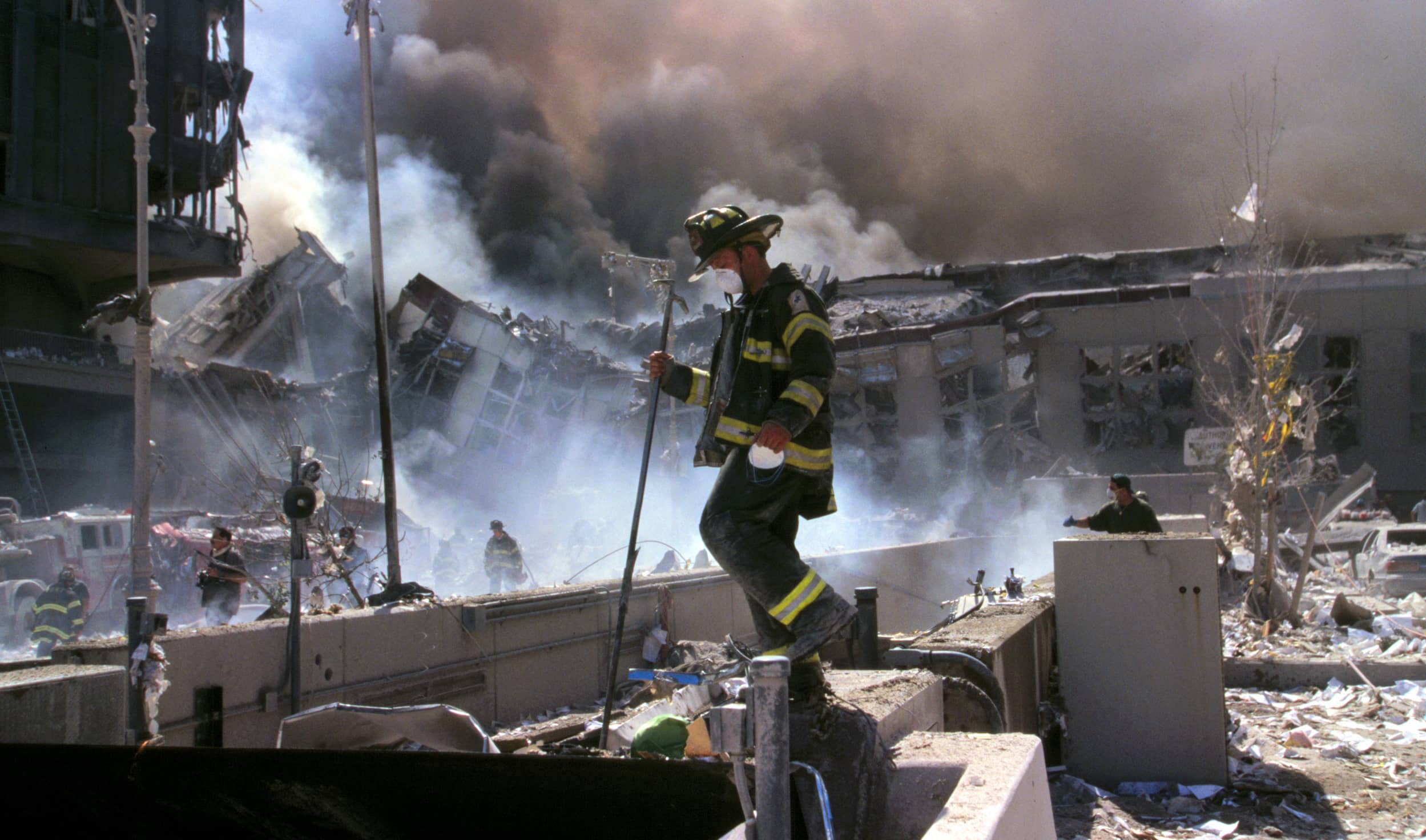 ruins of the new york world trade center towers